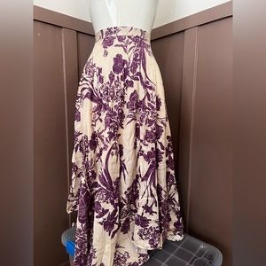H&M Cream and Purple Printed skirt